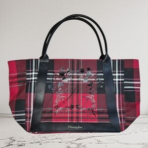 Victoria's Secret Red and Black Plaid Tote NEW W/O Tags